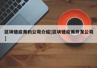 区块链应用的公司介绍[区块链应用开发公司]